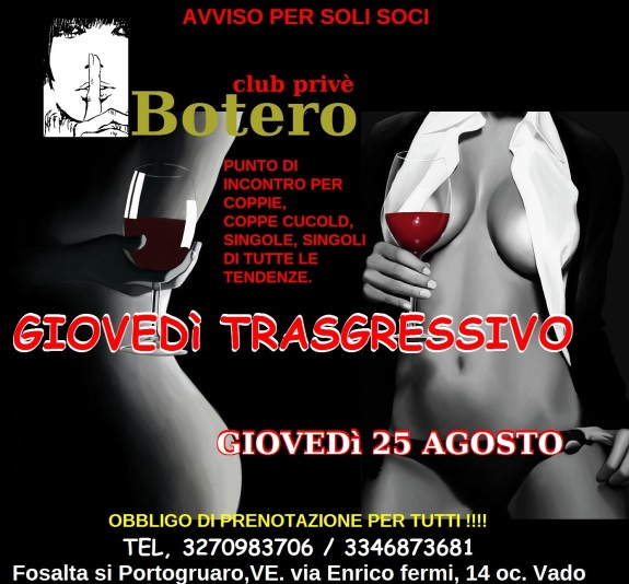 GIOVEDì 25 AGOSTO
