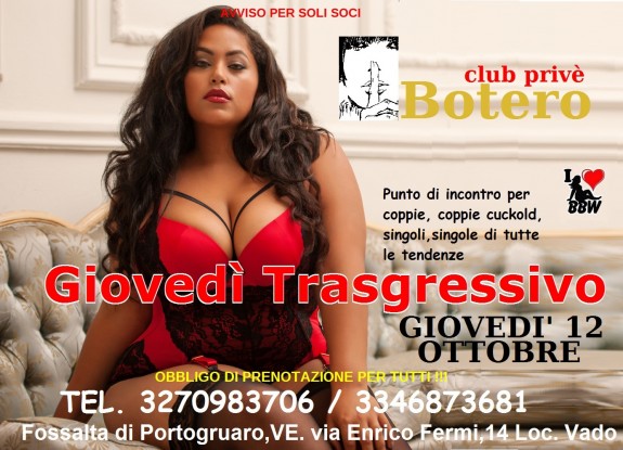 GIOVEDI’ 12 OTTOBRE GIOVEDI’ 12 OTTOBRE