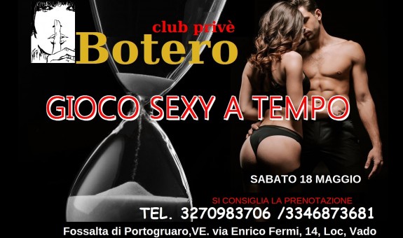 GIOCO A TEMPO SEXY: SABATO 18 MAGGIO, ORE 22.00.