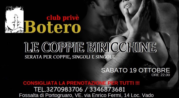 LE COPPIE BIRICCHINE : SABATO 19 OTTOBRE, ORE 22.00.