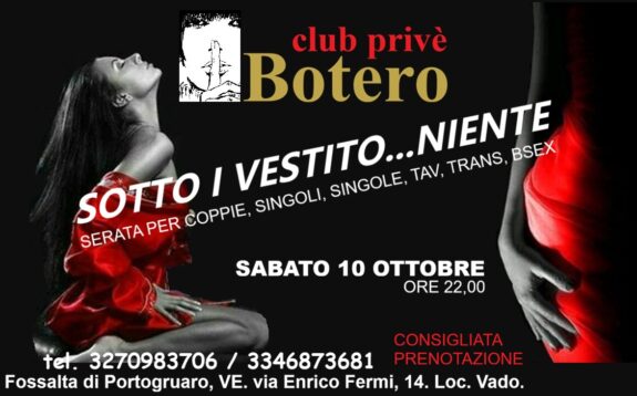 SOTTO IL VESTITO…NIENTE: SABATO 10 OTTOBRE, ORE 22,00. SOTTO IL VESTITO…NIENTE: SABATO 10 OTTOBRE, ORE 22,00.