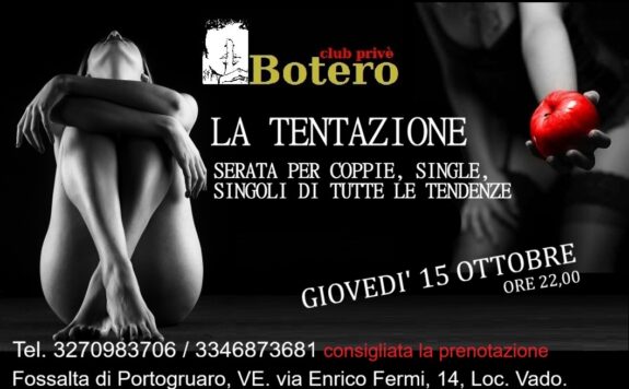 LA TENTAZIONE: GIOVEDI’ 15 OTTOBRE, ORE22,00. LA TENTAZIONE: GIOVEDI’ 15 OTTOBRE, ORE22,00.