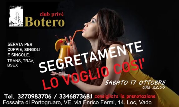 SEGRETAMENTE LO VOGLIO…COSI’: SABATO17 OTTOBRE, ORE 22,00. SEGRETAMENTE LO VOGLIO…COSI’: SABATO17 OTTOBRE, ORE 22,00.